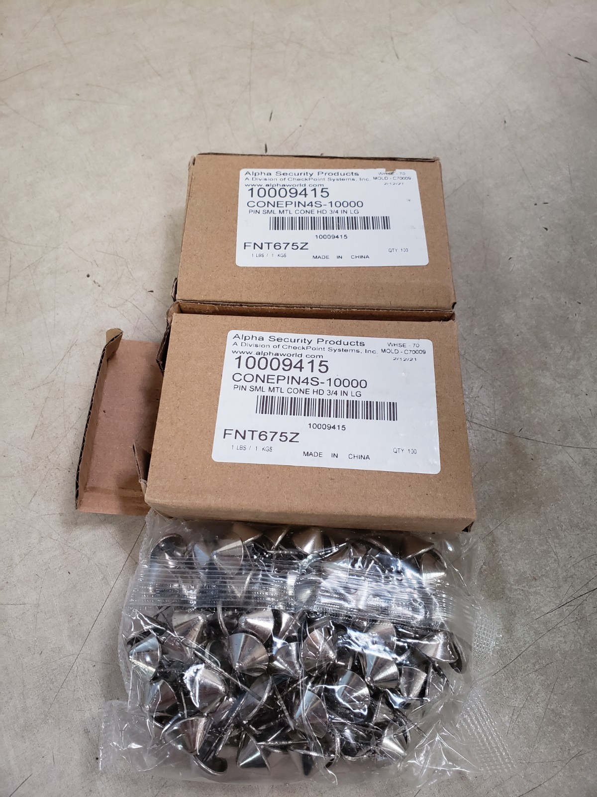 Lot of 200 - Alpha Security Products 10009415 Conepin4s-10000