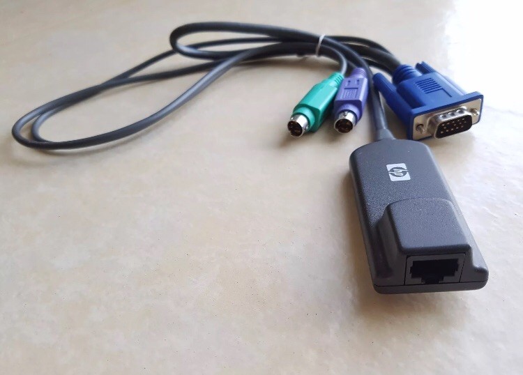 Genuine HP IP CAT5 KVM PS/2 server rack console Interface Adaptor 286597-001