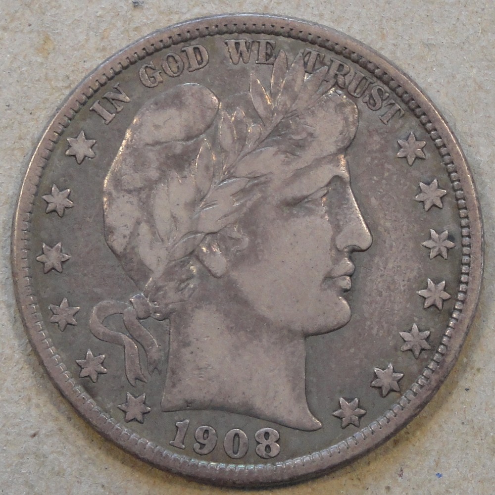 1908-D Barber Half Dollar 50c VF
