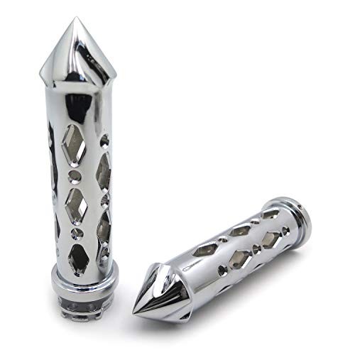 TRHB121-22- Chromed Hollowed-out Spike Grip 7/8" Bars CNC Compatible with