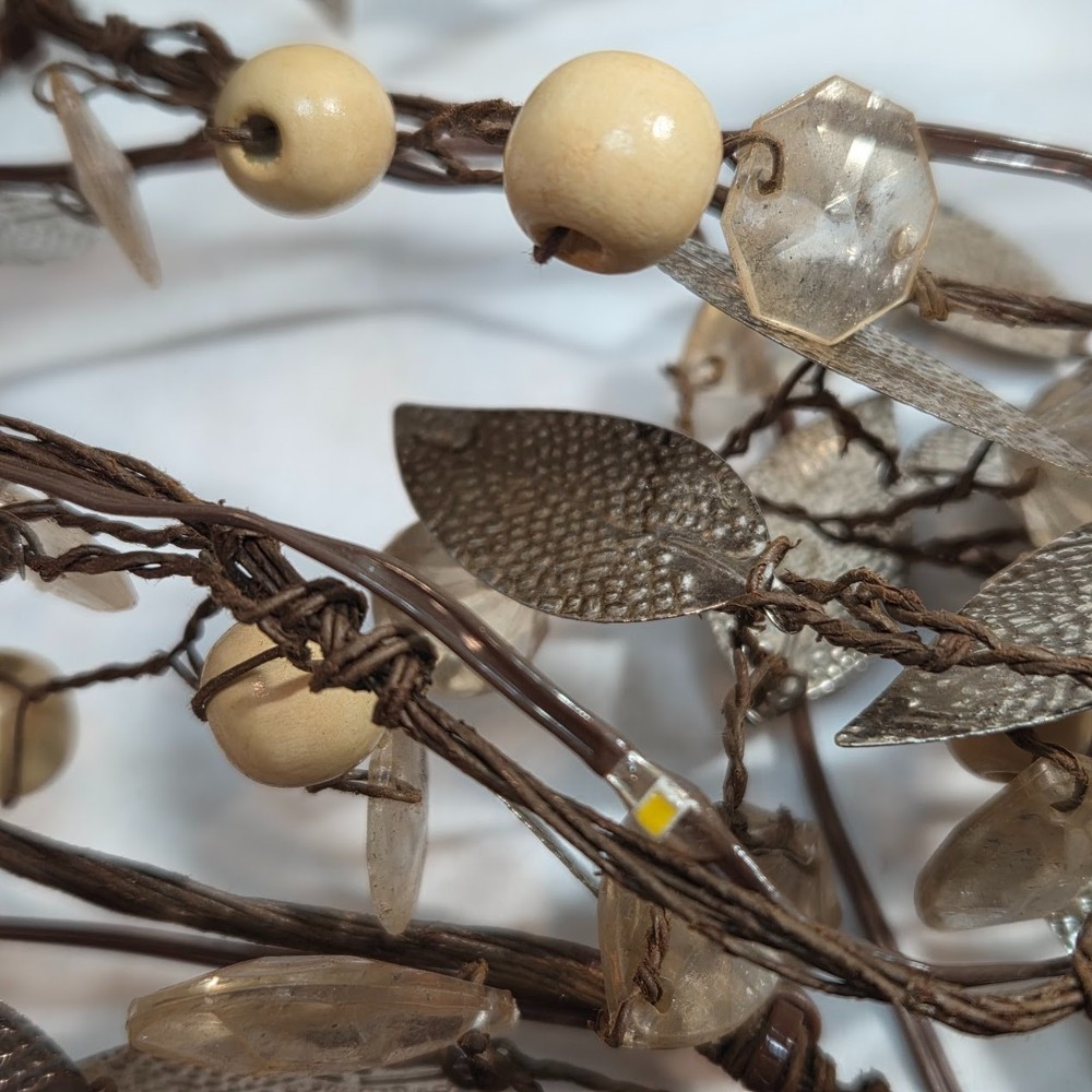 Pottery Barn Rustic Leaf String Lighted Garland 6ft Mini LED Wedding Holiday NIB