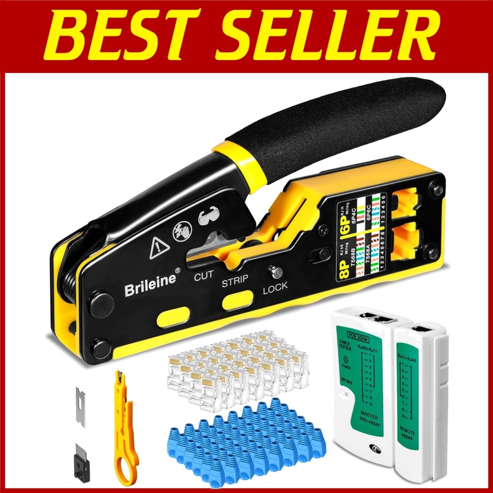 RJ45 Crimp Tool Kit for Cat5 Cat6 Ethernet