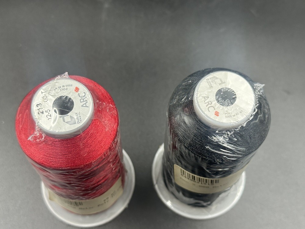 2-ARC 100% Polyester Embroidery Machine Thread (40wt- 5000M) Red And Black