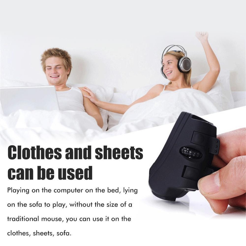 Mini Bluetooth-compatible Wireless Finger Ring Mouse Ergonomic Handheld Optical