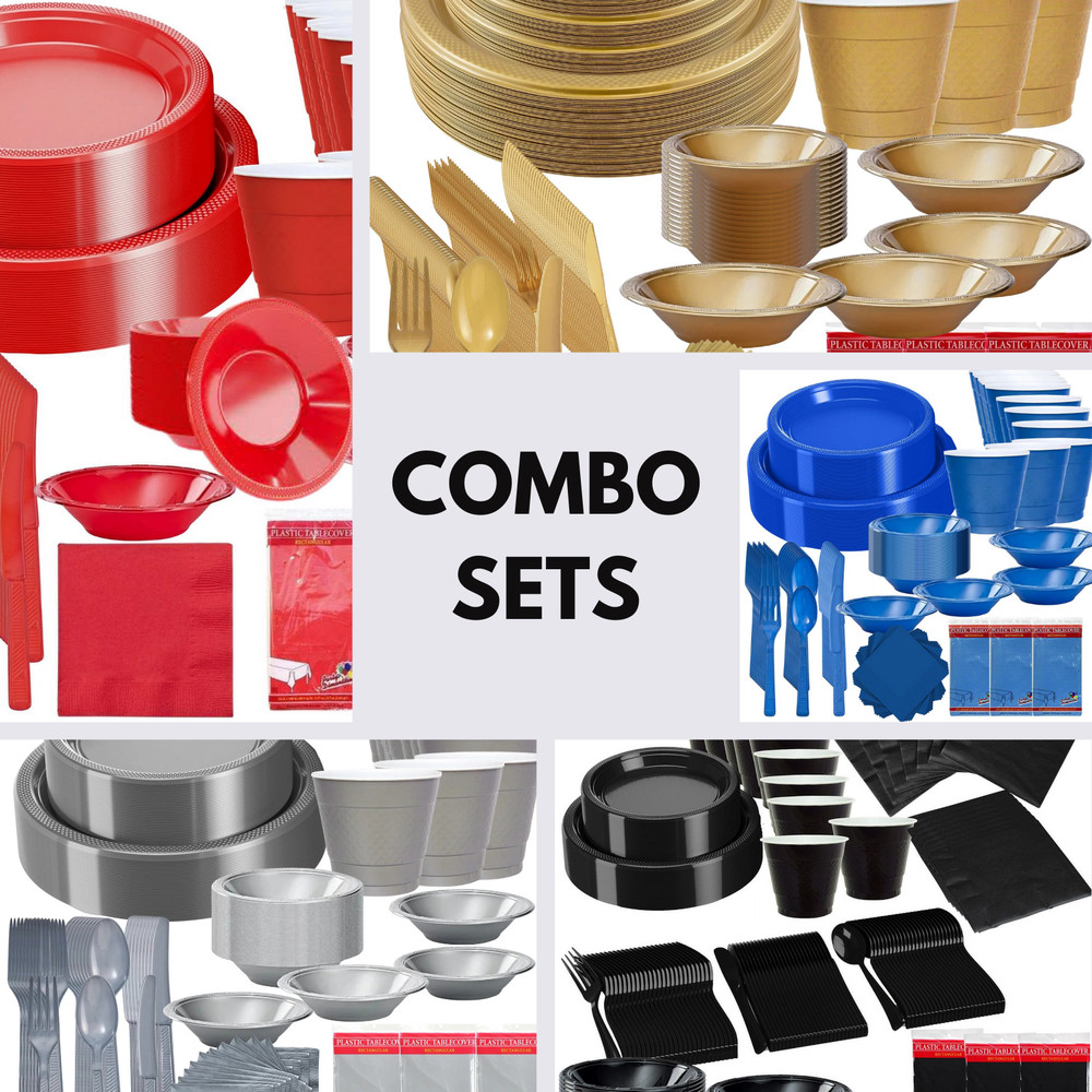 COMBO-PARTY SET: Complete Disposable Dining Solution for Your Event