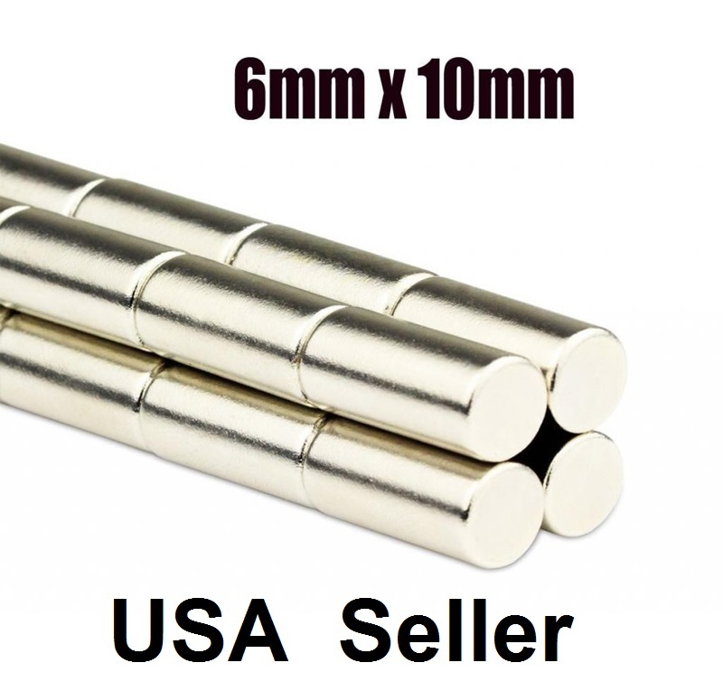 lot 100 50 6mm X 10mm Neodymium Disc Strong Rare Earth N50 Small Fridge Magnets