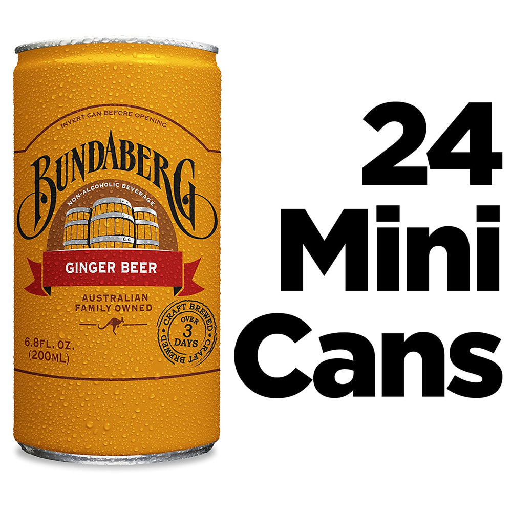 Bundaberg Ginger Beer, 6.8 Fl Oz Cans, (24 Pack)