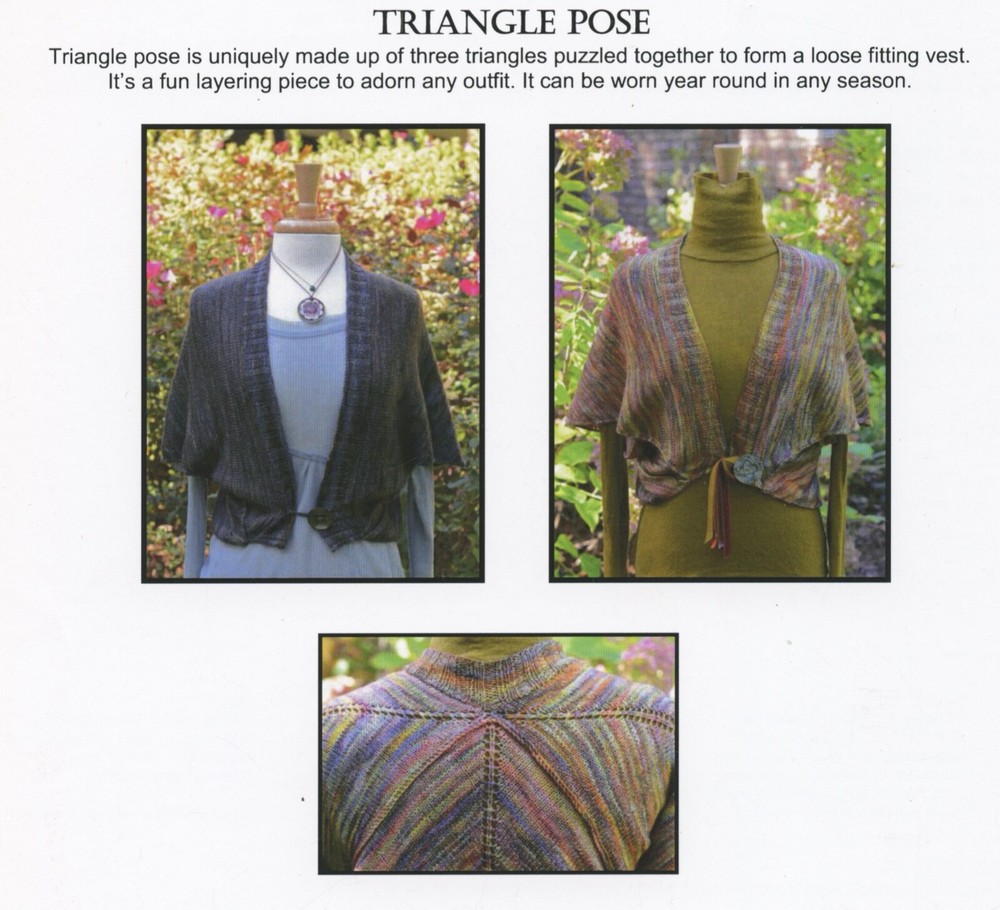 Triangle Pose - Sknitsb Knitting Pattern - Loose Vest - One Size fits Most