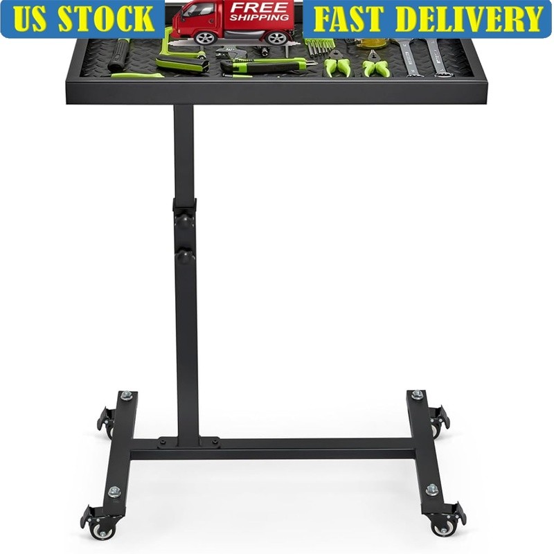 Adjustable Rolling Tool Cart Mobile Workbench W/ Storage & 220lbs Capacity New