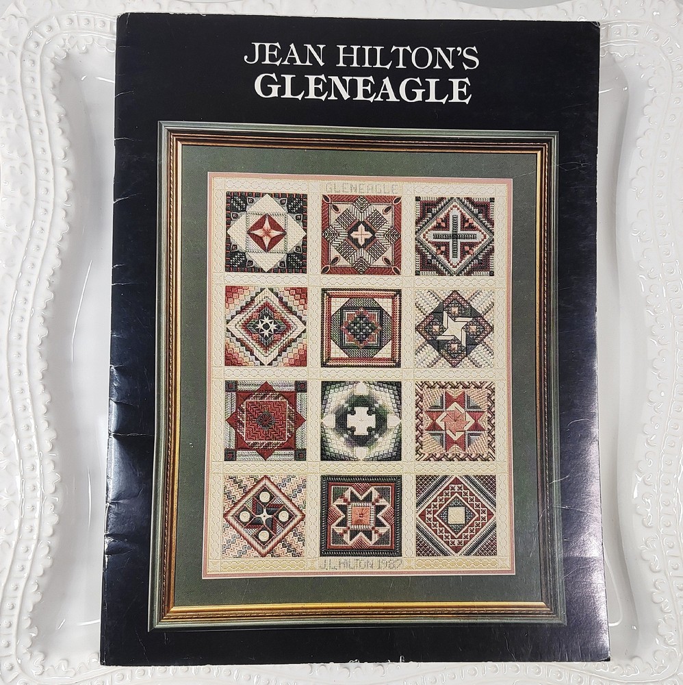 Jean Hilton's GLENEAGLE 1990 Needlepoint Book Pattern Sampler 12 Patch Geometric