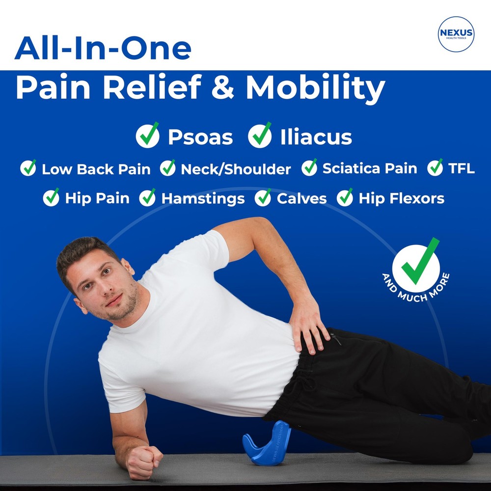 Adjustable Rotating Psoas Muscle Release Tool Hip Flexor Glute Back Sciatica