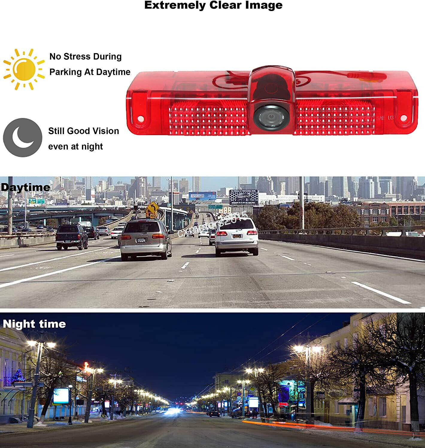 Backup Rear View Camera in 3rd Light for Chevy Express Van/ GMC Savana 03-19