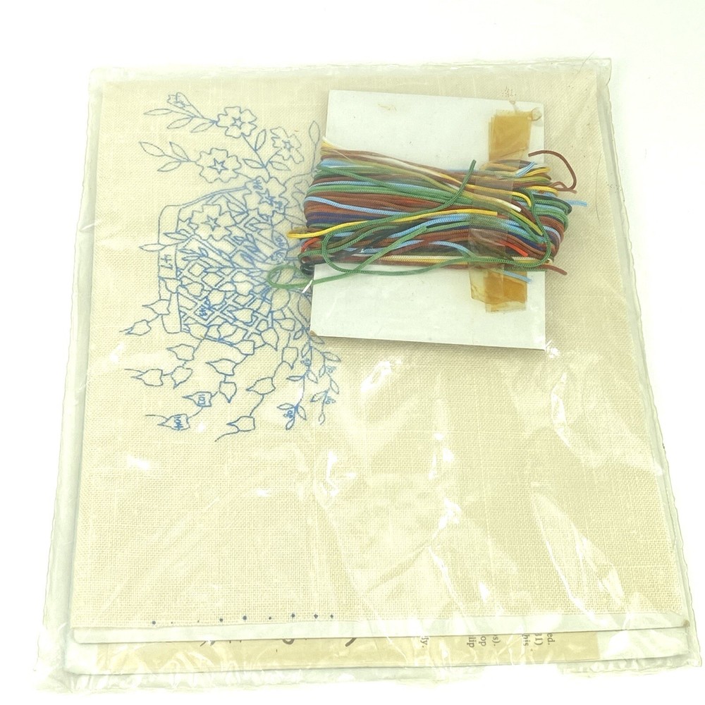 Quick Punch Embroidery Kit - Canvas, Thread & Chart Only - Q50 - Flowers Basket