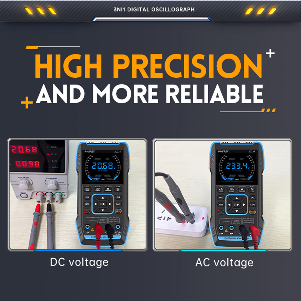 FNIRSI 2C23T Handheld Digital Oscilloscope Multimeter+ Function Signal Generator