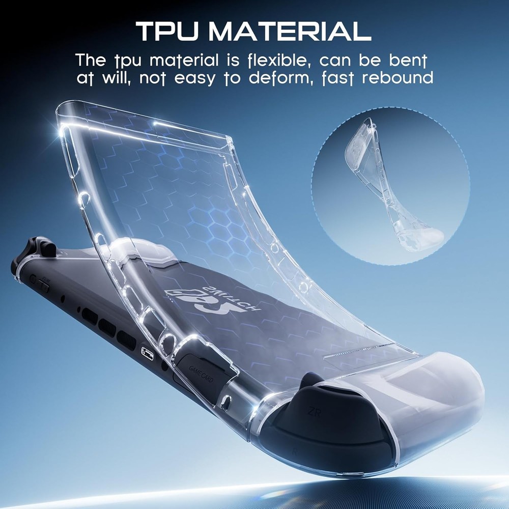 6 Silicone Thumb Caps + Dockable Cover TPU Case + Screen Protector for Switch 2