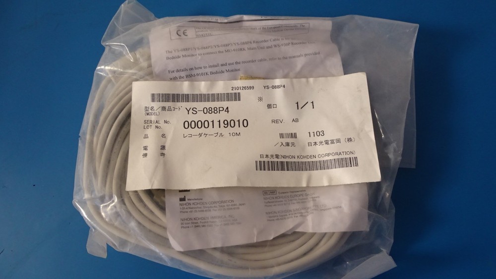 Nihon Kohden YS-088P4 Recorder Cable