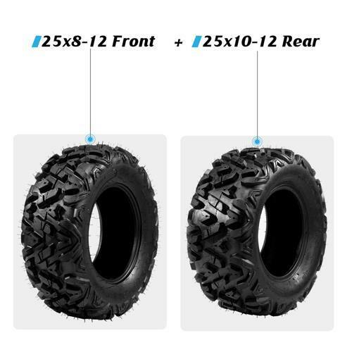 4 * TIRE SET ATV TIRES 25" 25x8x12 25x10x12 with warranty 6ply front & rear