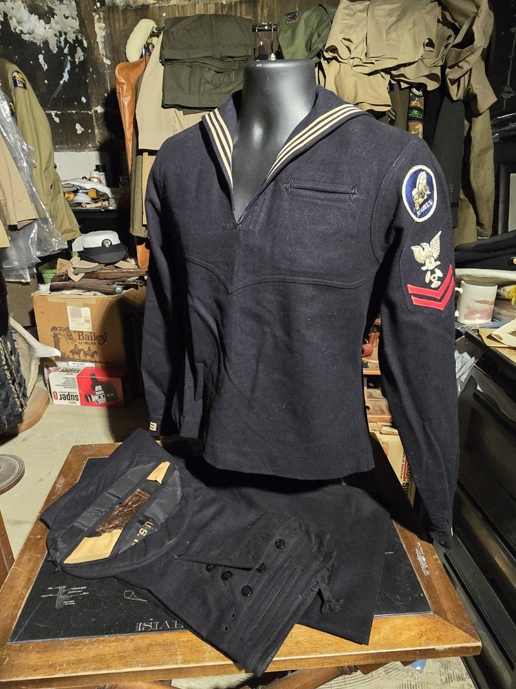 WWII Seabee Uniform Named 55th Naval Construction Battalion