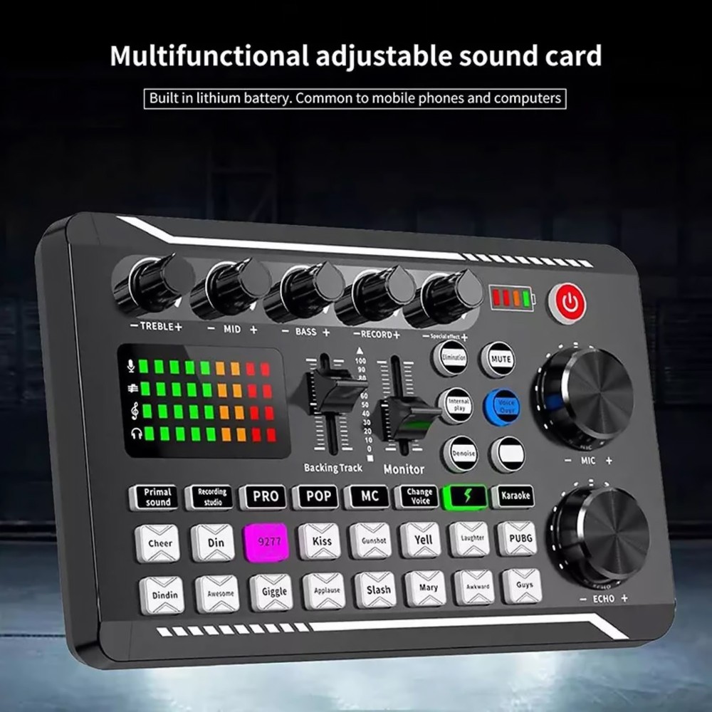 Multi-function Sound Card F998 Audio Processing Equipment Easy to operate
