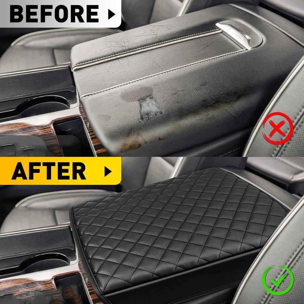 Fits Cadillac Escalade 2021-2026 Center Console Lid Armrest Cover Black Leather