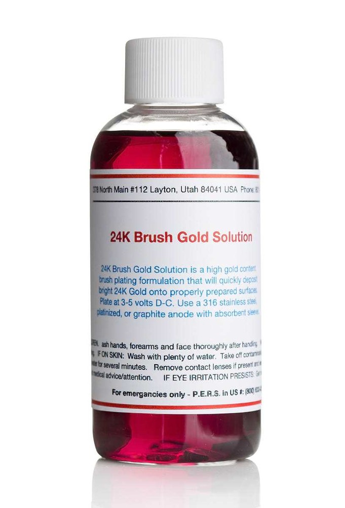 24K Gold Plating Solution - Brush - 4 oz Professional Grade