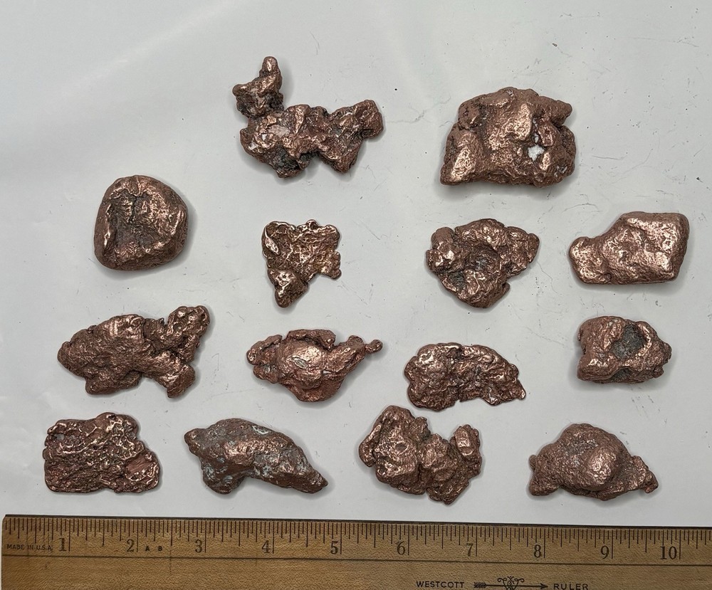 Native Upper Michigan Native Keweenaw Solid Copper Specimen Nuggets 2 Pound Lot
