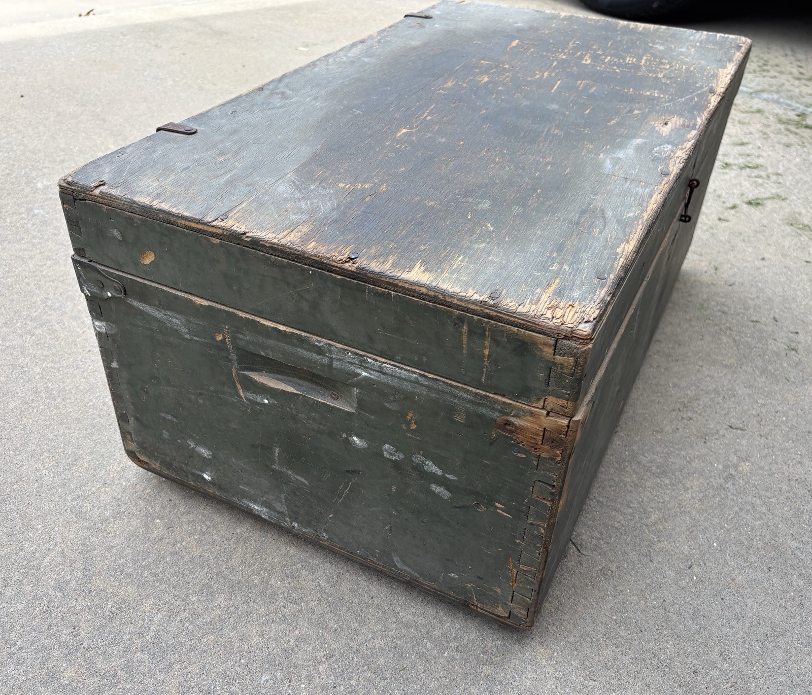 WWII USMC Military Transit Chest - MCAS Mojave California Markings - Rare 1940s