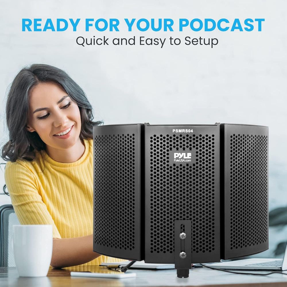 usa Microphone Isolation Shield- 3 Panel Noise Absorbing Record Booth Studio Aco