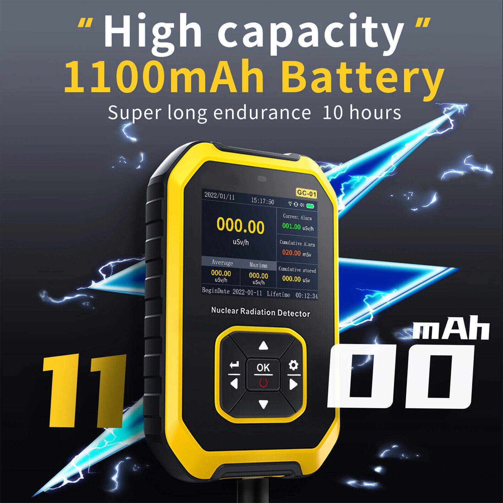 Portable Nuclear Radiation Detector GM Geiger Counter Tube β γ X-Ray Dosimeter