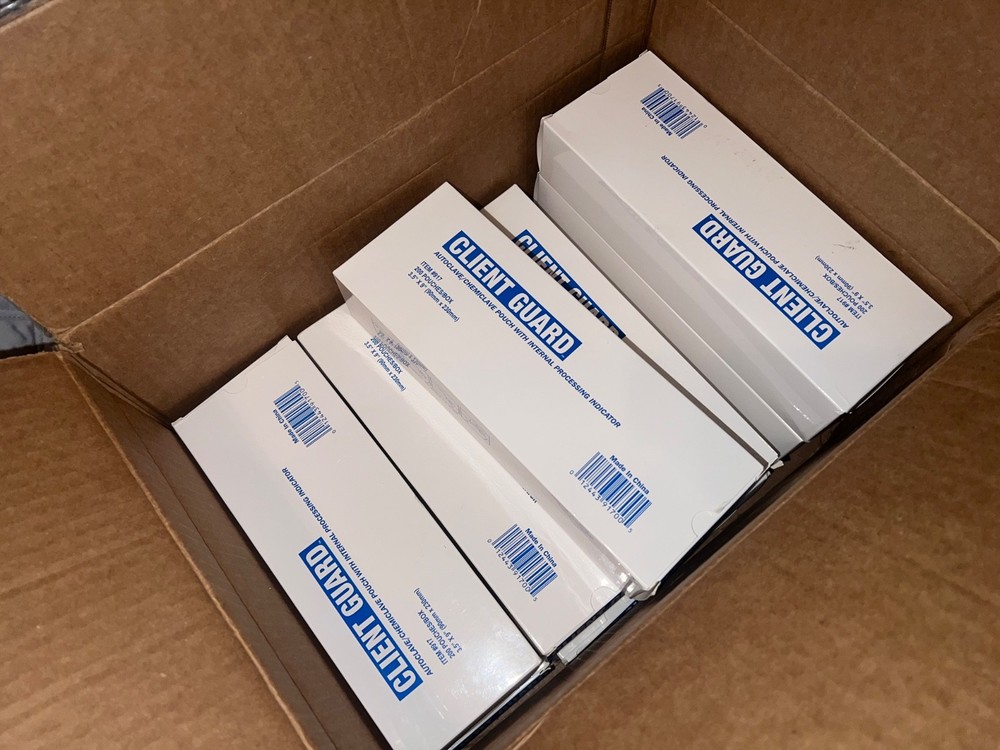 10 boxes autoclave/chemiclave pouch w/ internal processing indicator 3.5"x9"