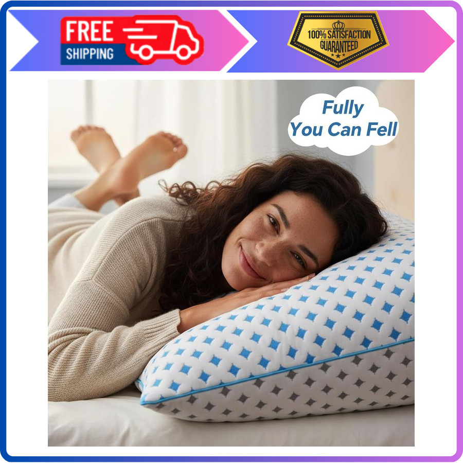 Memory Foam Pillows 2 Pack – Adjustable Loft Cooling Pillows King Size Set of 2