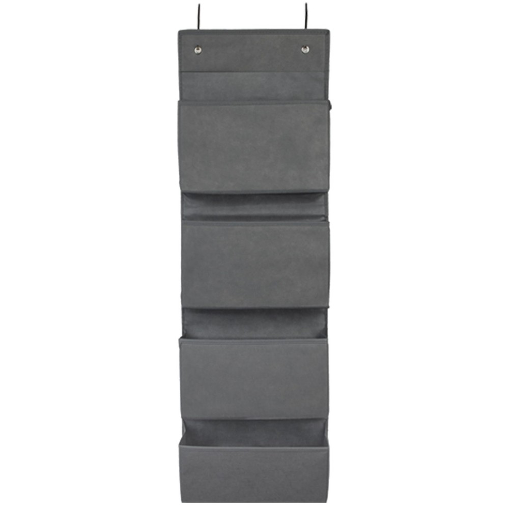 Over the Door Hanging Organizer Closet Storage Bins Grey