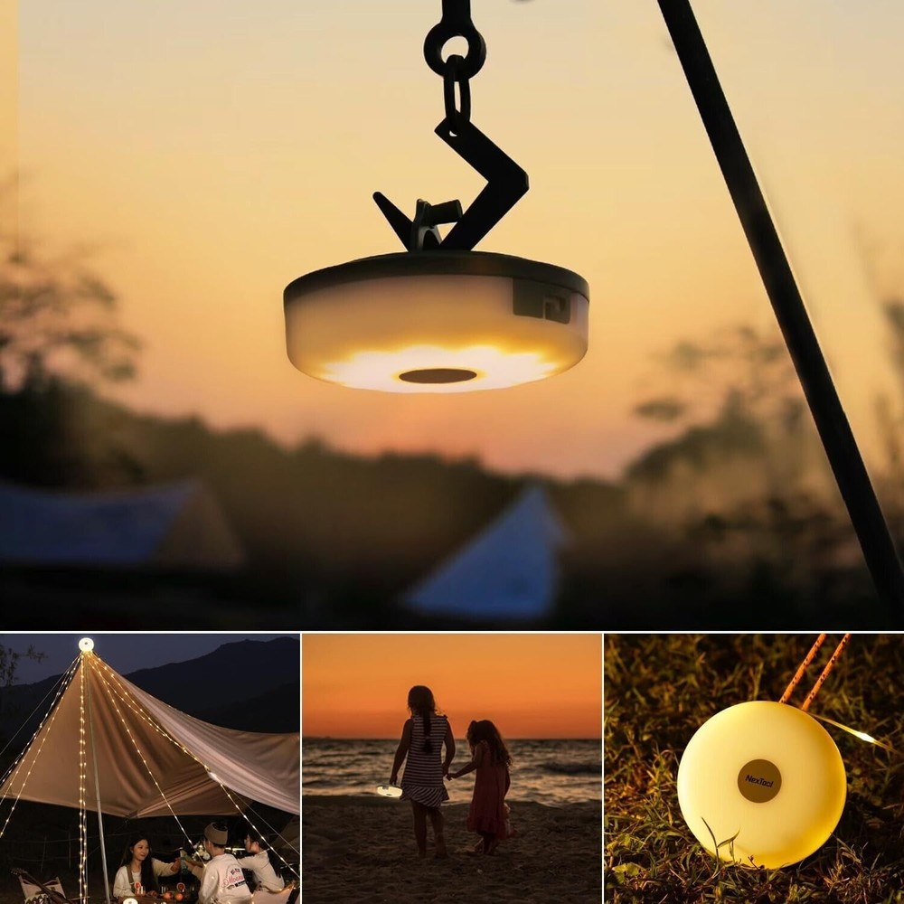 Portable LED Camping String Lights Lantern Waterproof USB Rechargeable Magnetic