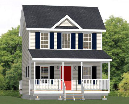 20x16 Tiny House -- 584 sq ft -- PDF Floor Plan -- Model 16