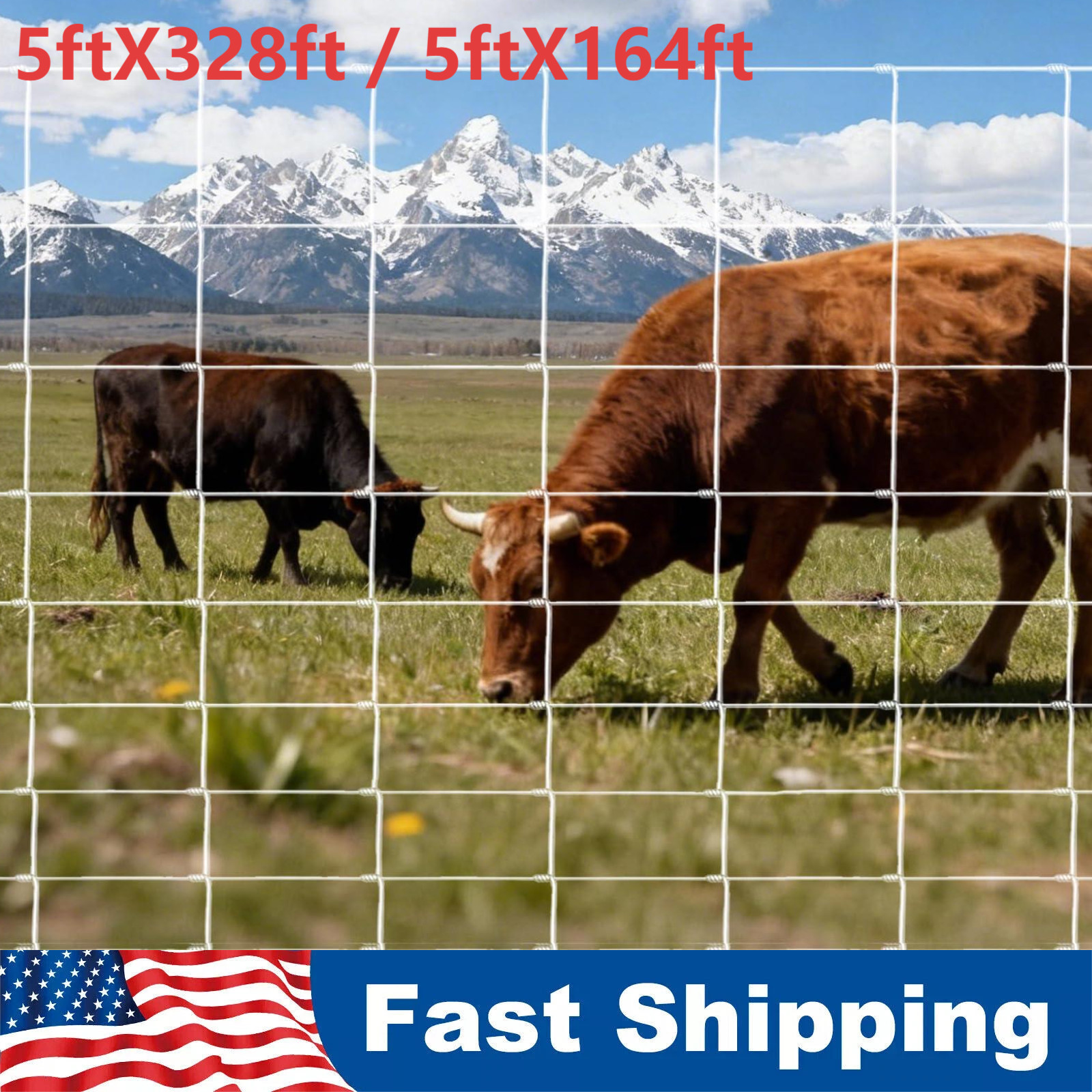 Garvee Farm Fence 5FT x 328FT 5FT x 164 FT Galvanized Cattle Animals Protection