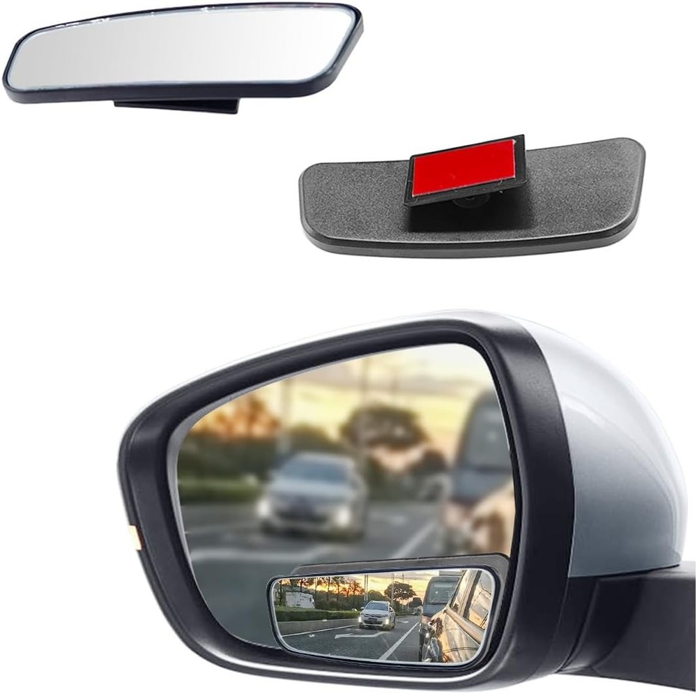 2PCS Rectangle Blind Spot Mirror for Car, Adjustable Wide Angle Mirror Framed