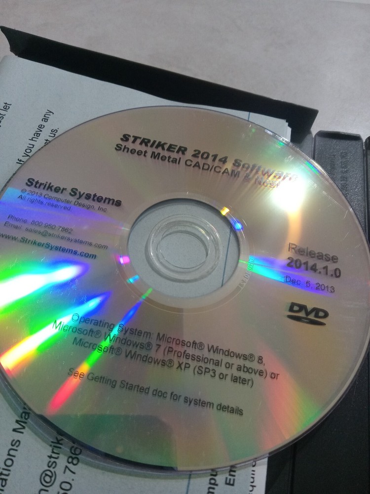 Striker Systems 2014 DIE Professional Sheet Metal CAD CAM & Nesting Software