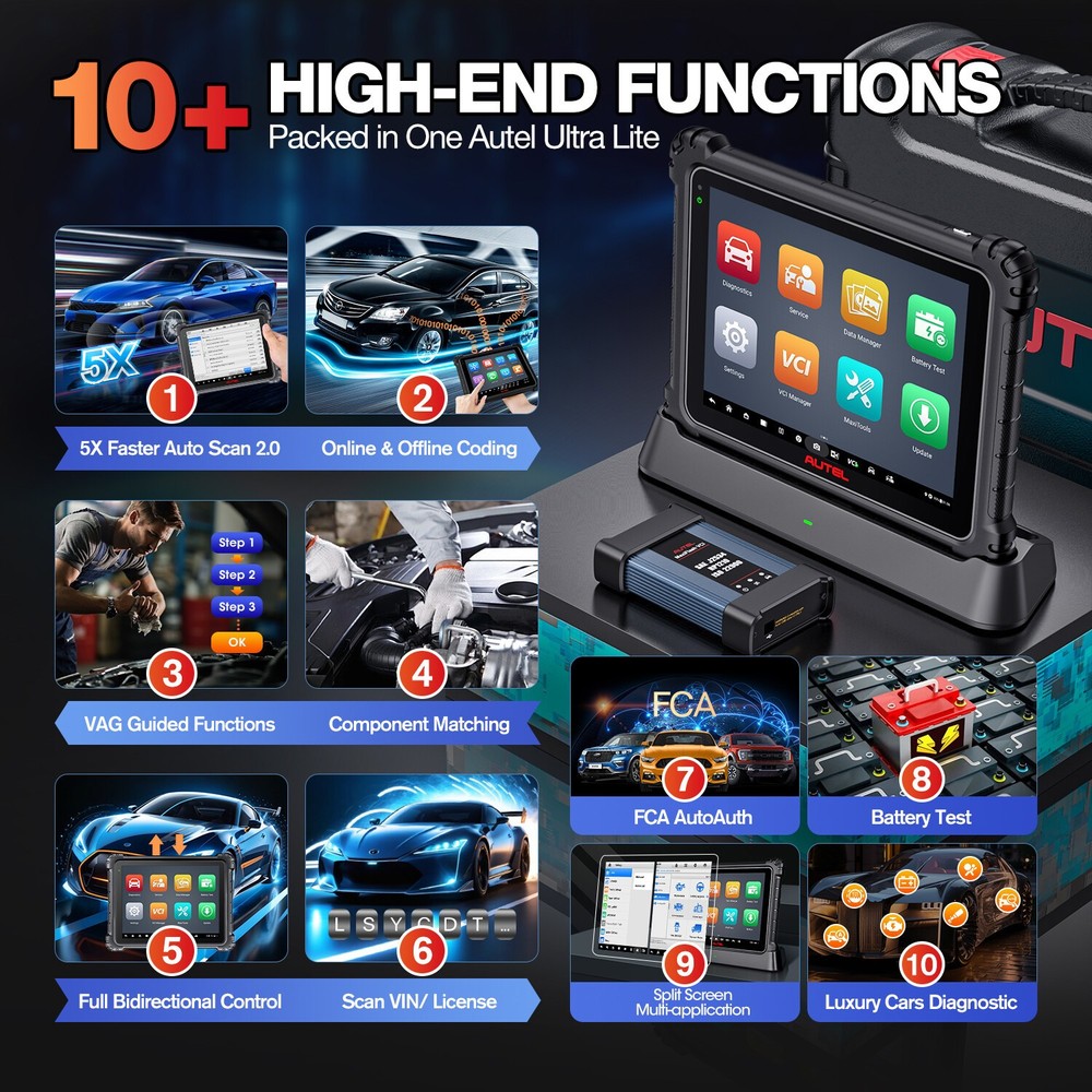 Autel MaxiSys ULTRA Lite 2-Year Update Diagnostic Scanner Programming +40+ Reset