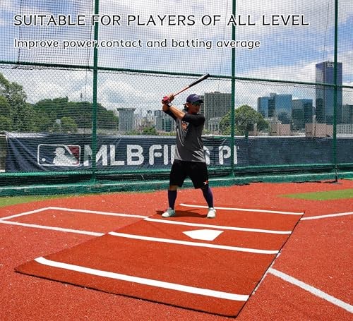 2024 Upgraded Version Baseball Hitting Mat with Antislip Rubber Backing, 12' x