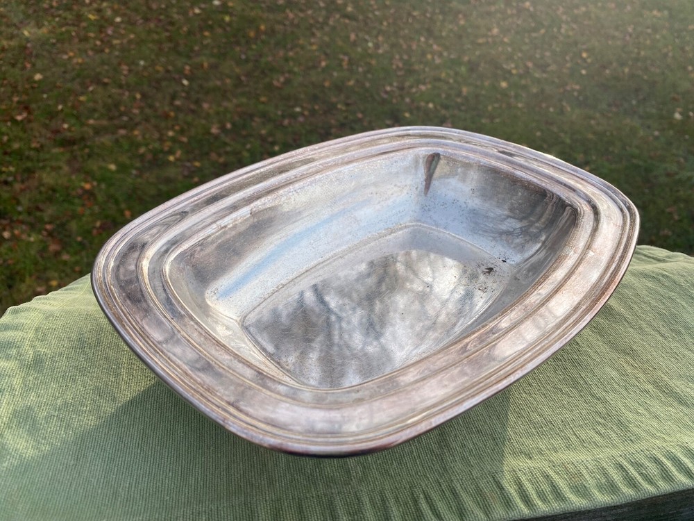 Vintage PSCO Silver Rectangle Serving Platter Silverplate on Copper Preisner