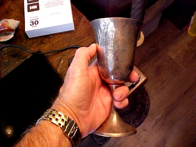 WW2 1941 Dated Infantry School Horse Show Sterling Silver Goblet Trophy 3.9 Ozs