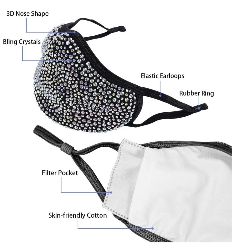 Pinoy Pride Rhinestone Bling Mask
