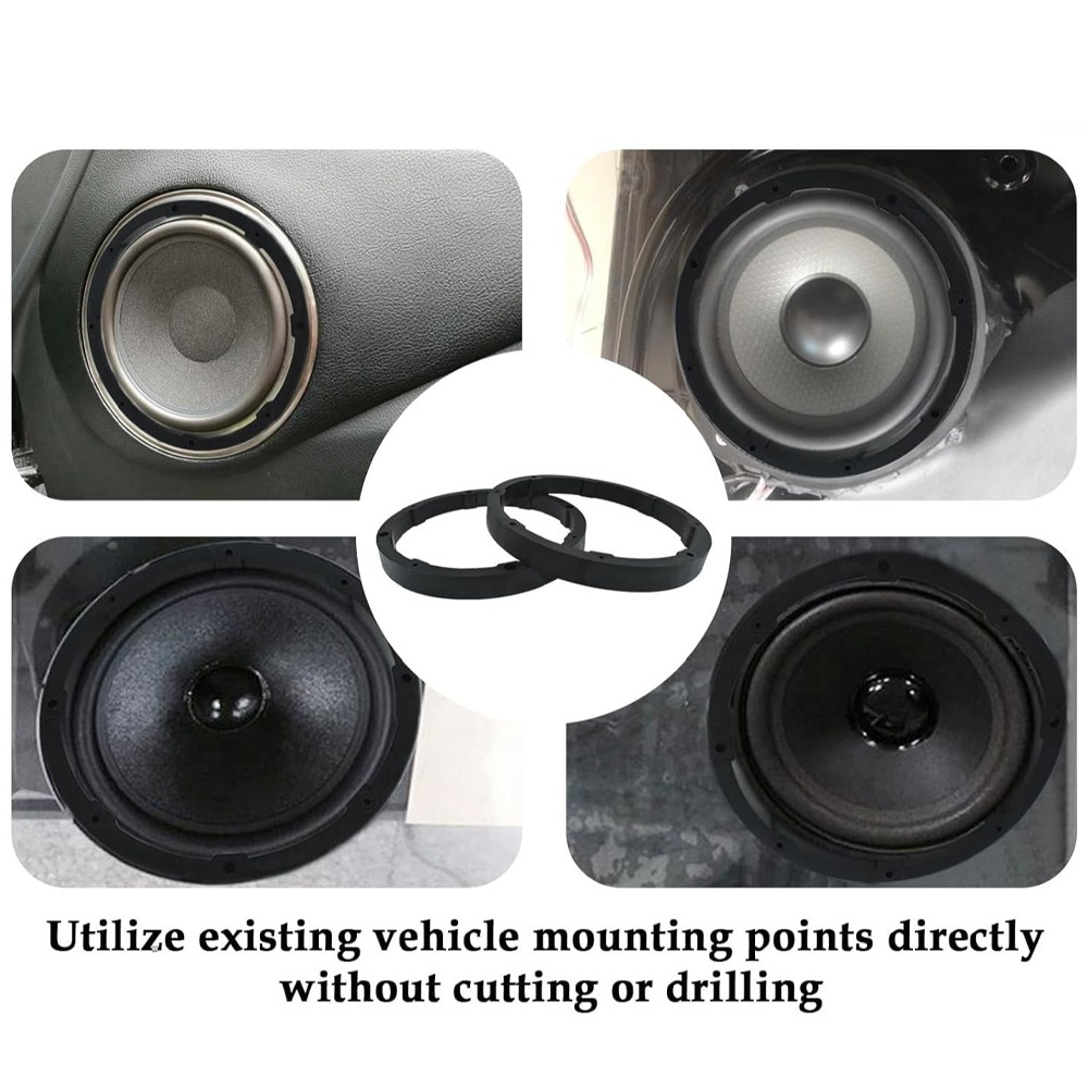 2 Pairs 6.5" Plastic 1/2" Speaker Spacer Rings Subwoofer Custom Mounting Adapter