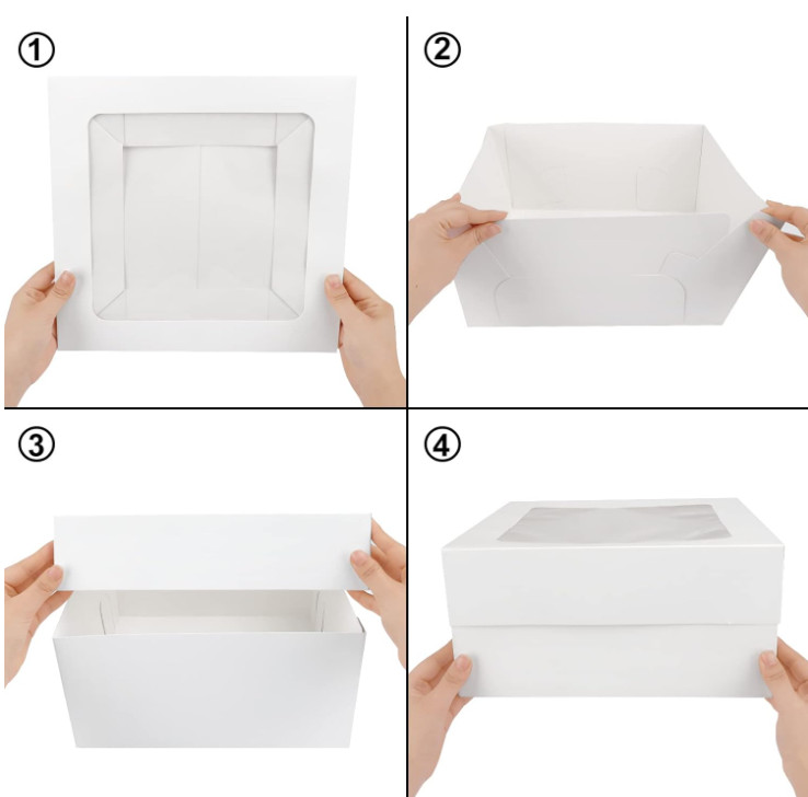 Moretoes 12x12x6" Cake Boxes (15-Pack) - Bakery Boxes with Window