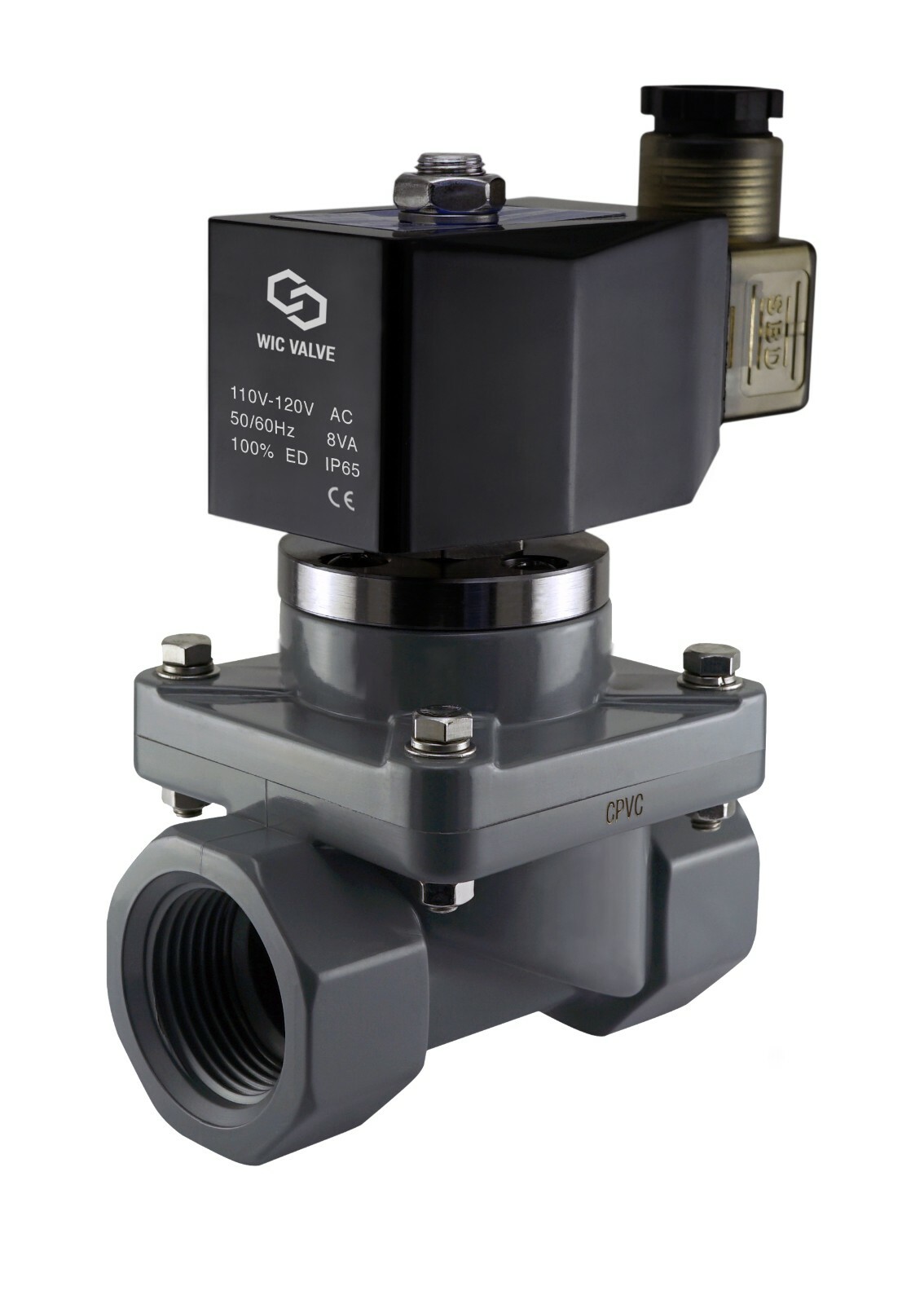 3/4" Inch Anti Corrosion Chemical Resistant Water Solenoid CPVC Valve NC 110V AC