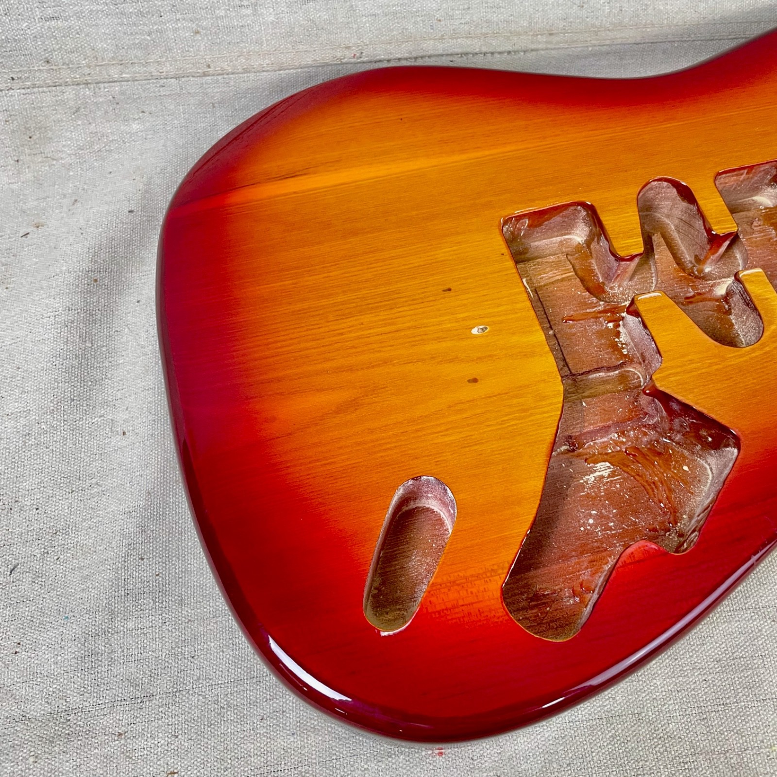 Super Stratocaster Body Cherry Sunburst Guitar Hardtail