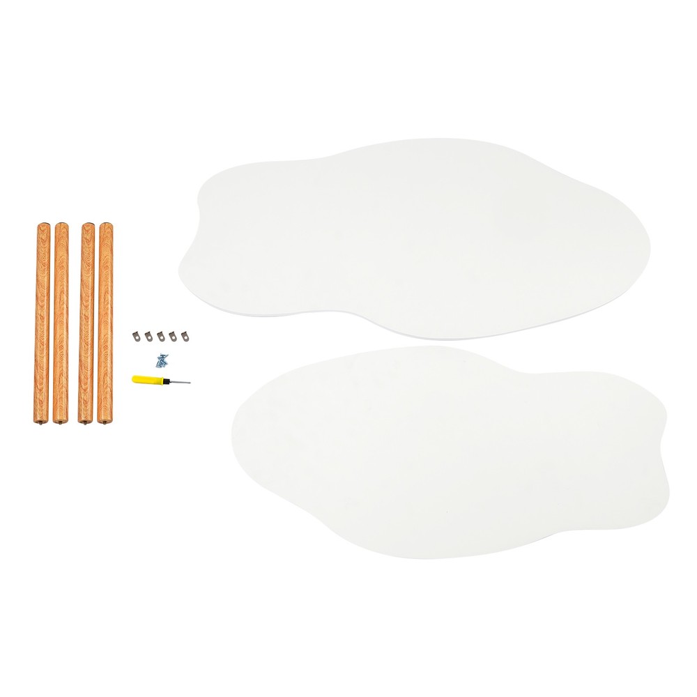 Cloud-shaped Coffee Table Double Layer Center Table for Living Room Modern