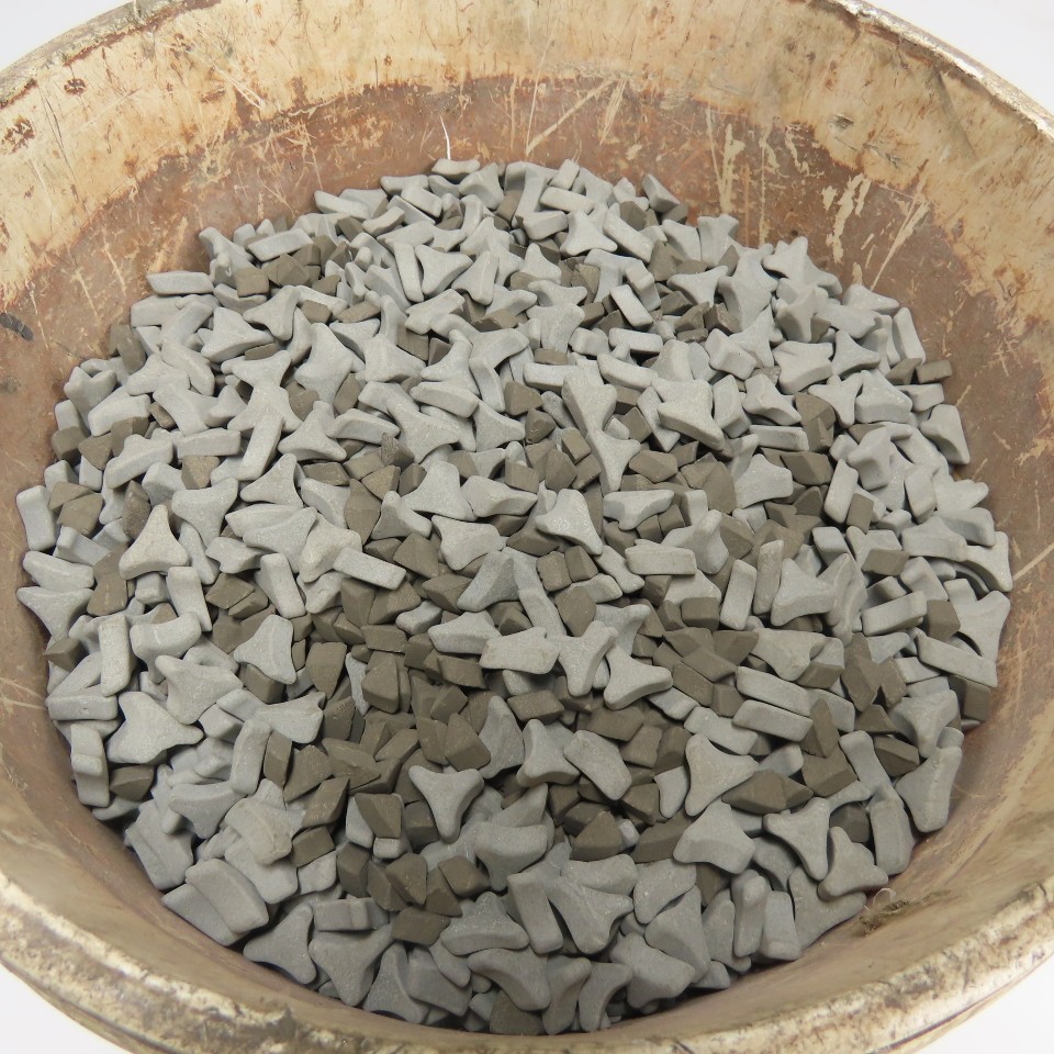 45lb+ Assorted Ceramic Triangle Tumbling Media Deburring Polishing