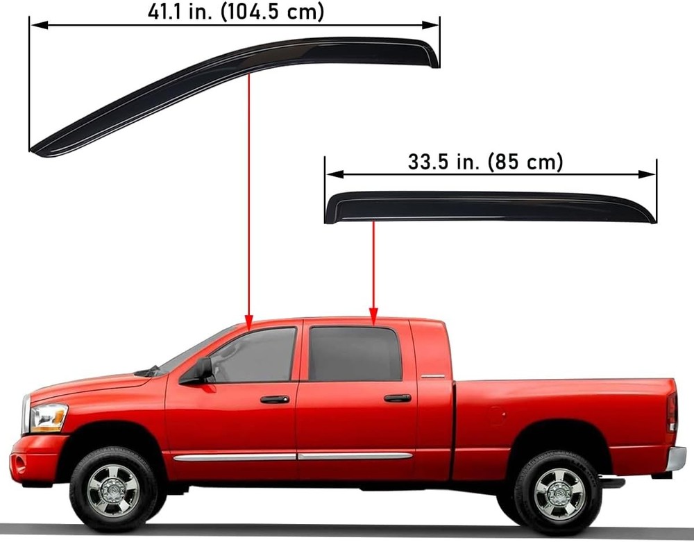 Dodge Ram Smoke Window Rain Guards 4pc