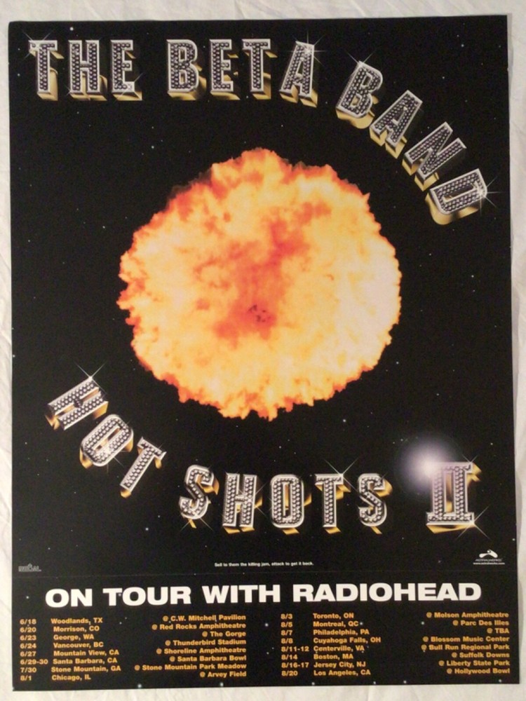 The Beta Band 2001 Promo Poster Hot Shots II On Tour With Radiohead